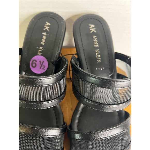 Anne Klein strappy heels dressy open toe 6.5 black‎ - Picture 3 of 12